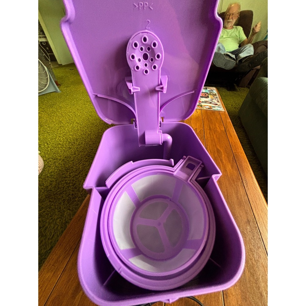 Mixpresso Single Serve Coffee Maker Purple with 14oz Stainless Travel Mug NWOB